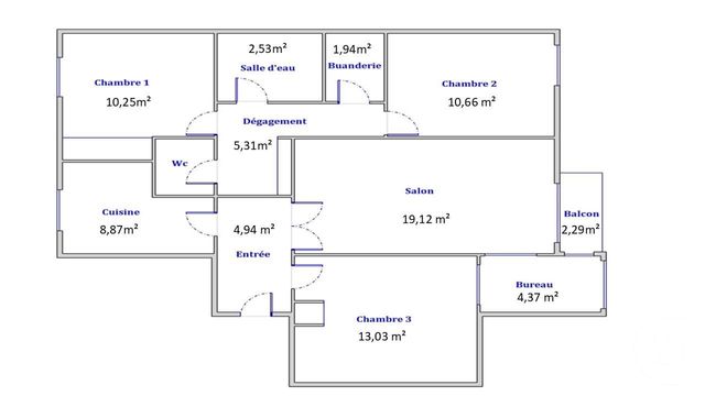Afficher la photo en grand Appartement F4 à vendre - 4 pièces - 82.11 m2 - COLOMBES - 92 - ILE-DE-FRANCE - Century 21 Beaurepaire