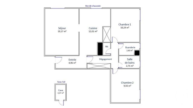 Afficher la photo en grand Appartement F3 à vendre - 3 pièces - 68.01 m2 - COLOMBES - 92 - ILE-DE-FRANCE - Century 21 Beaurepaire