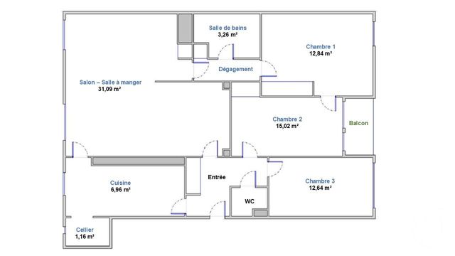 Appartement F4 à vendre - 4 pièces - 90.84 m2 - COLOMBES - 92 - ILE-DE-FRANCE - Century 21 Beaurepaire