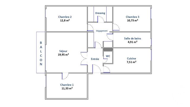 Appartement F4 à vendre - 4 pièces - 78.69 m2 - ASNIERES SUR SEINE - 92 - ILE-DE-FRANCE - Century 21 Beaurepaire