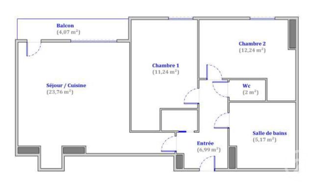 Appartement F3 à vendre - 3 pièces - 61.4 m2 - COLOMBES - 92 - ILE-DE-FRANCE - Century 21 Beaurepaire