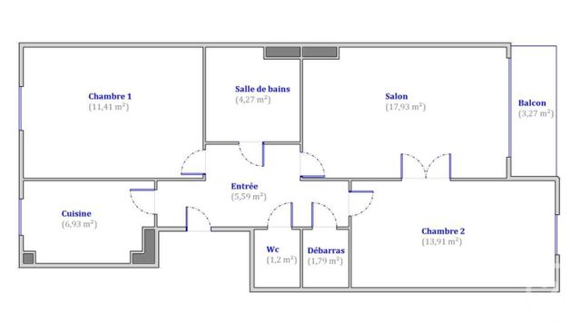 Appartement F3 à vendre - 3 pièces - 63.03 m2 - COLOMBES - 92 - ILE-DE-FRANCE - Century 21 Beaurepaire