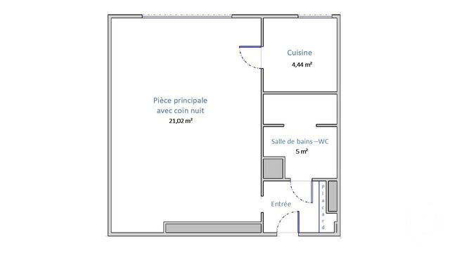 Afficher la photo en grand Appartement F1 à vendre - 1 pièce - 34.1 m2 - ASNIERES SUR SEINE - 92 - ILE-DE-FRANCE - Century 21 Beaurepaire