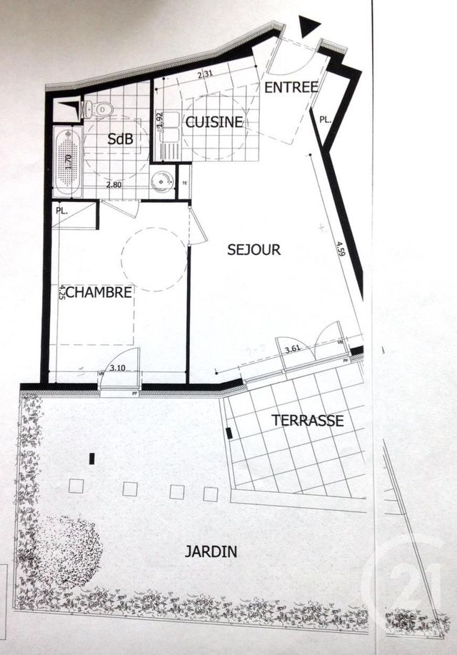 Afficher la photo en grand Appartement à louer - 2 pièces - 43.0 m2 - ISSY LES MOULINEAUX - 92 - ILE-DE-FRANCE - Century 21 Beaurepaire