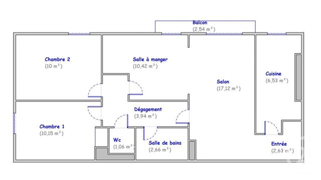 Afficher la photo en grand Appartement F4 à louer - 4 pièces - 64.0 m2 - COLOMBES - 92 - ILE-DE-FRANCE - Century 21 Beaurepaire