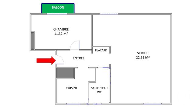 Appartement F2 bis à louer - 3 pièces - 44.82 m2 - COLOMBES - 92 - ILE-DE-FRANCE - Century 21 Beaurepaire