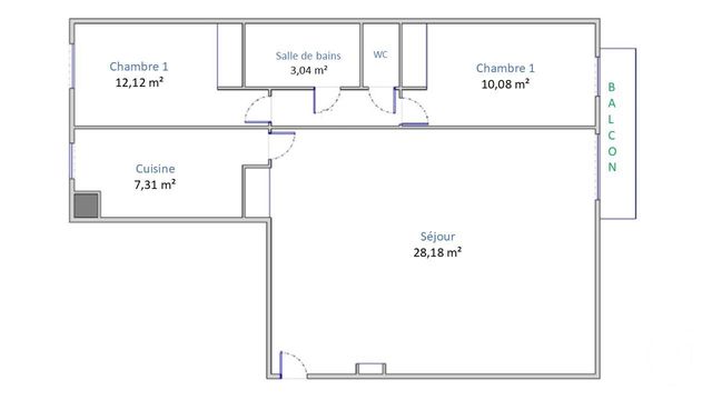 Appartement F3 à vendre - 3 pièces - 64.31 m2 - COLOMBES - 92 - ILE-DE-FRANCE - Century 21 Beaurepaire