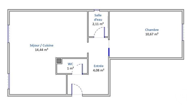 Appartement F2 à vendre - 2 pièces - 32.3 m2 - COLOMBES - 92 - ILE-DE-FRANCE - Century 21 Beaurepaire