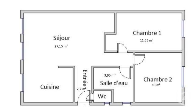 Appartement F3 à vendre - 3 pièces - 56.27 m2 - COLOMBES - 92 - ILE-DE-FRANCE - Century 21 Beaurepaire