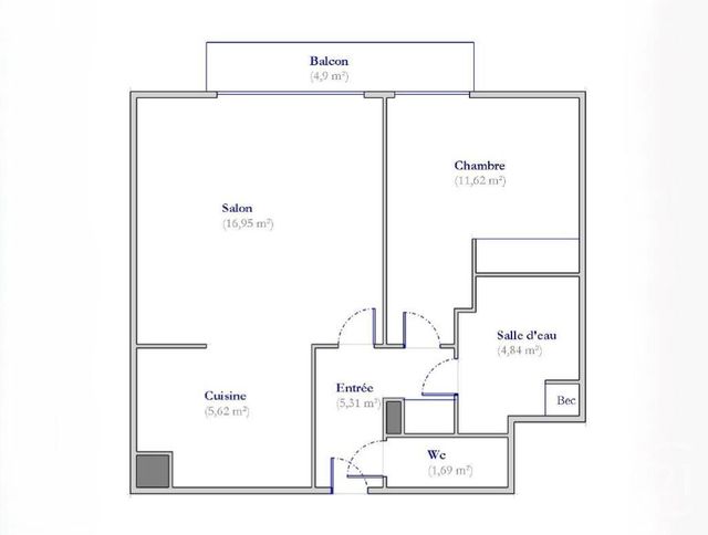 Appartement F2 à vendre - 2 pièces - 46.25 m2 - COLOMBES - 92 - ILE-DE-FRANCE - Century 21 Beaurepaire